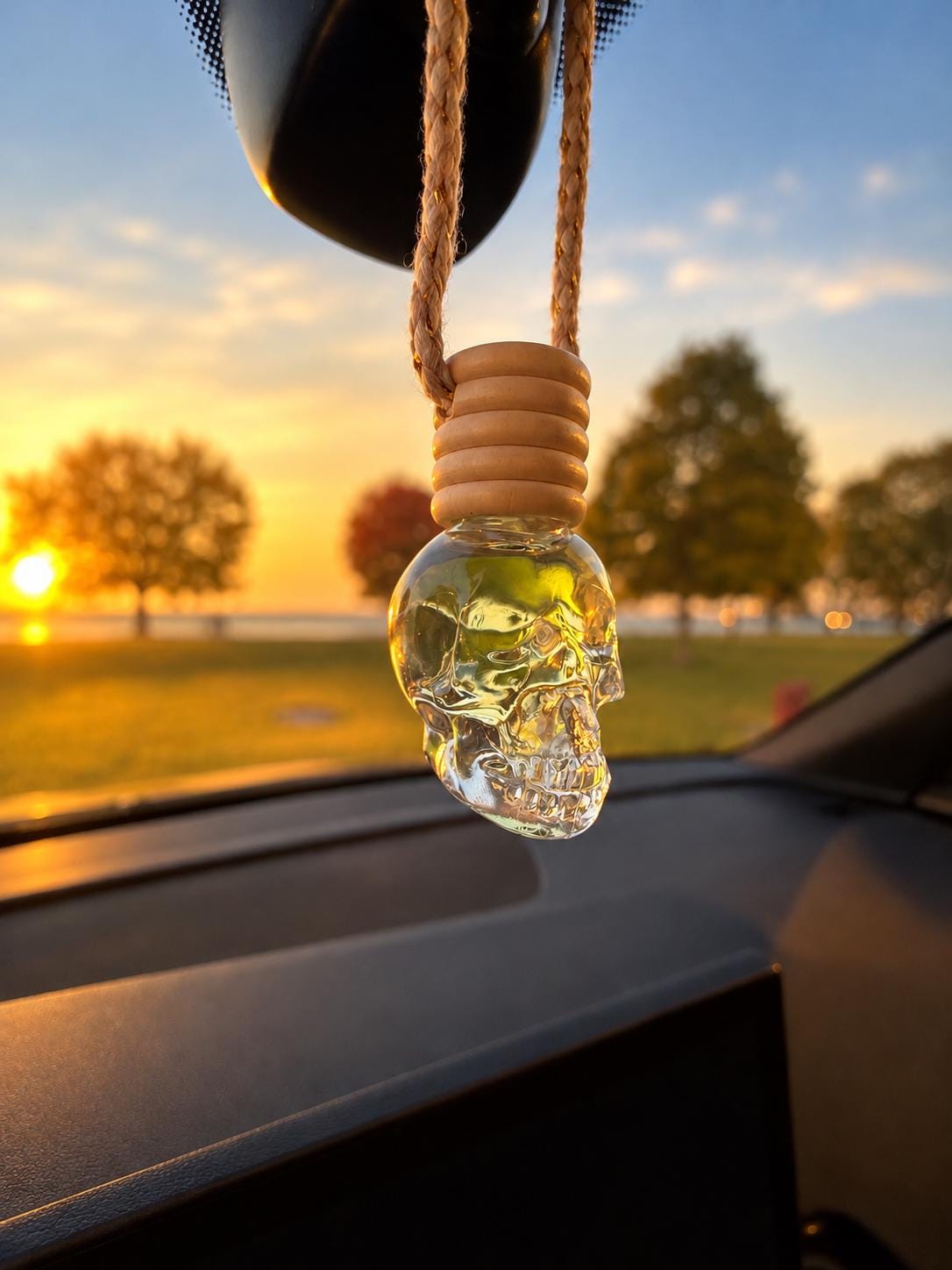 Skull Car Air Freshener, Gothic Hanging Diffuser, Custom Scent (Choose Fragrance)