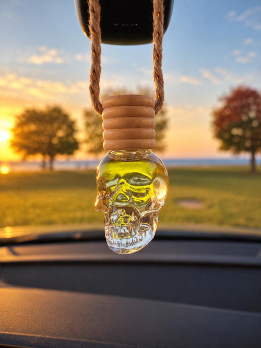 Skull Car Air Freshener, Gothic Hanging Diffuser, Custom Scent (Choose Fragrance)
