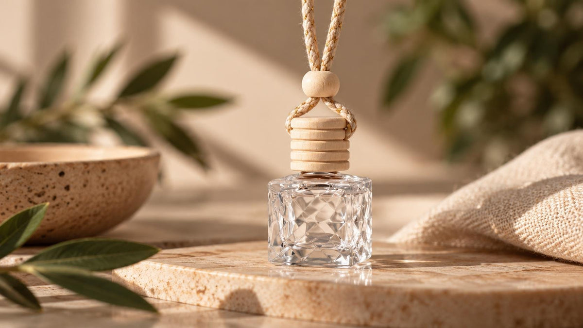Luxury Hanging Car Diffuser,  Car Freshie, Wooden Cap, Scented Air Freshener